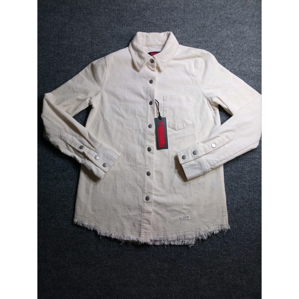 Rock & Roll Denim Women's S Cream Corduroy Snap Shirt Jacket Shacket NWT